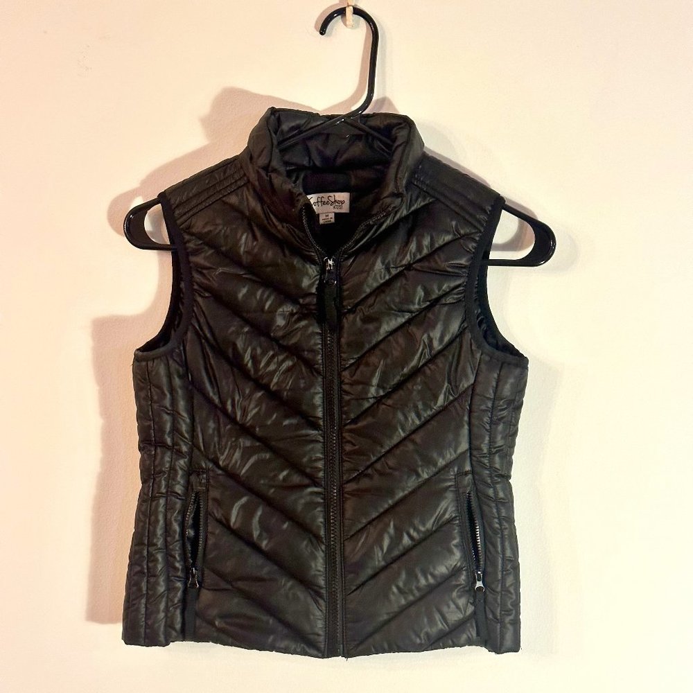 Coffee Shop Kids Medium Black puffer Vest